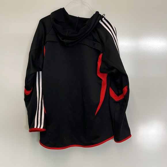 Adidas Full Zip Up Hoodie Mens Small Red And Black Long Sleeve W/ Pockets - Picture 3 of 3